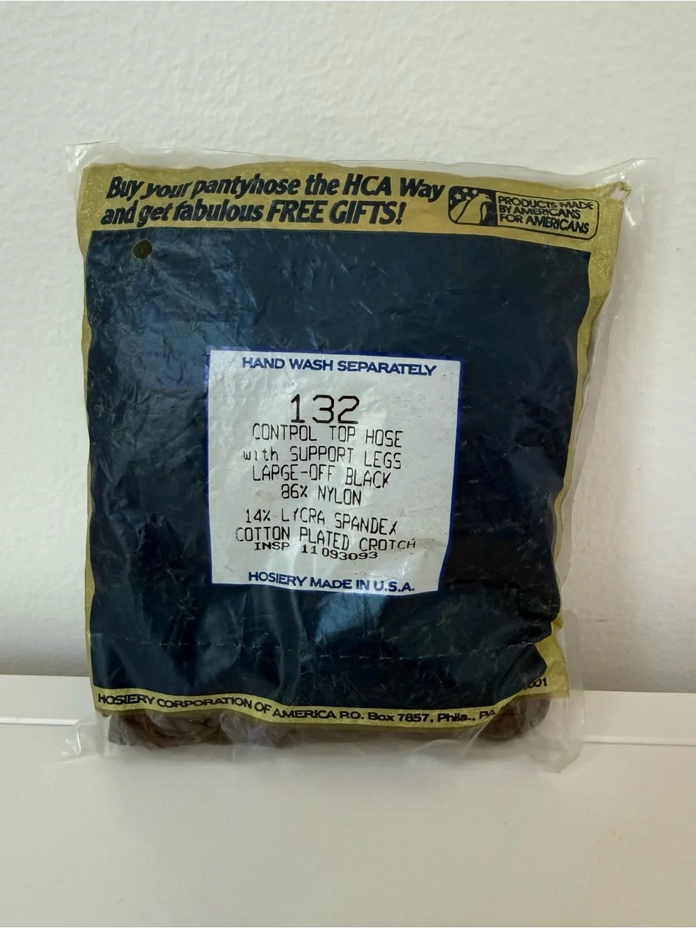 Vtg Silkies Control Top Pantyhose Large Off Black 132 Support Legs USA New NIP